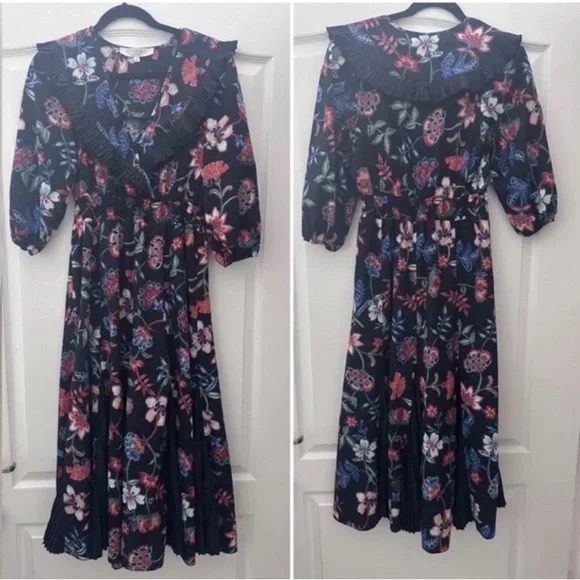 HUNTER BELL Navy Floral Maxi Dress S - Picture 3 of 8